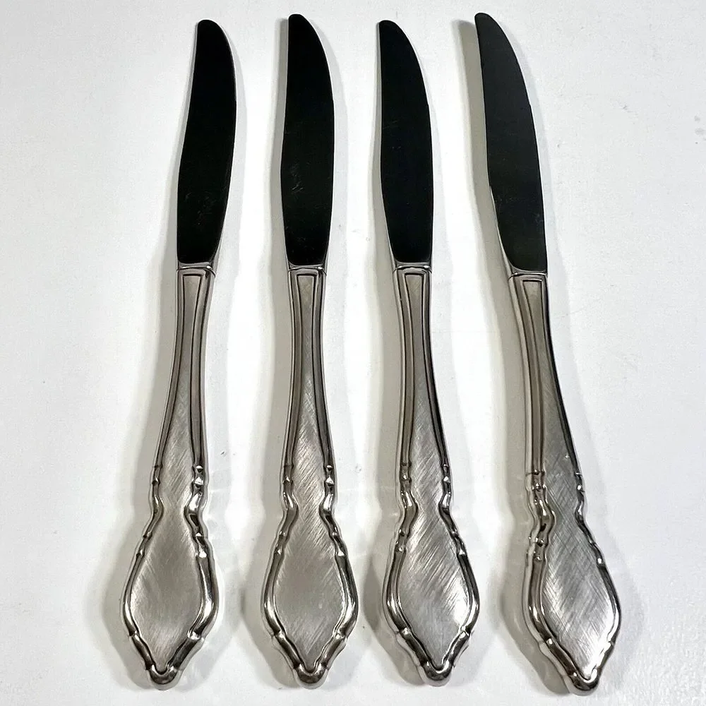 Oneida USA Classic Mood Deauville Prescott Dinner Knife Stainless Flatware Set/4